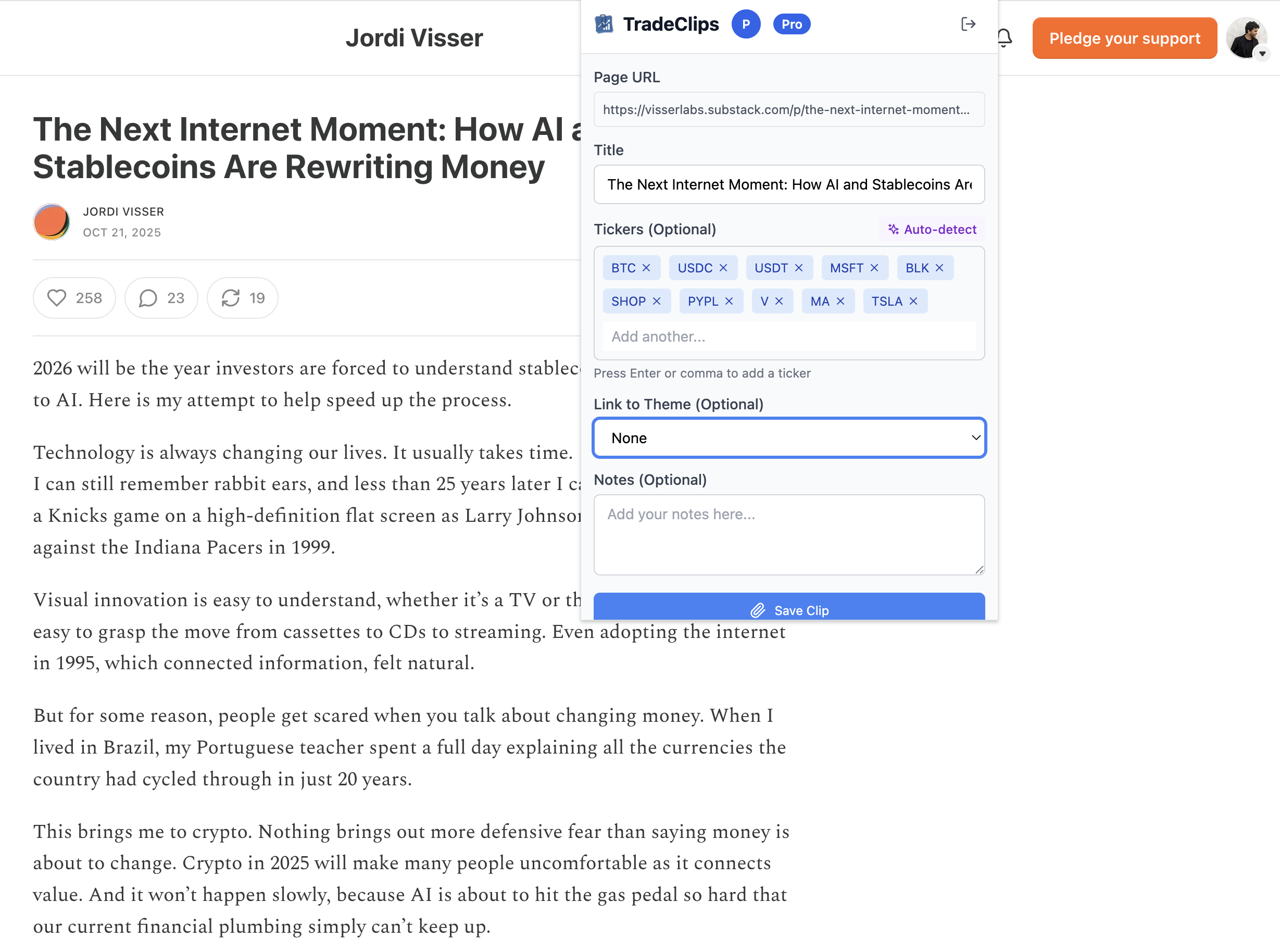 TradeClips Browser Extension